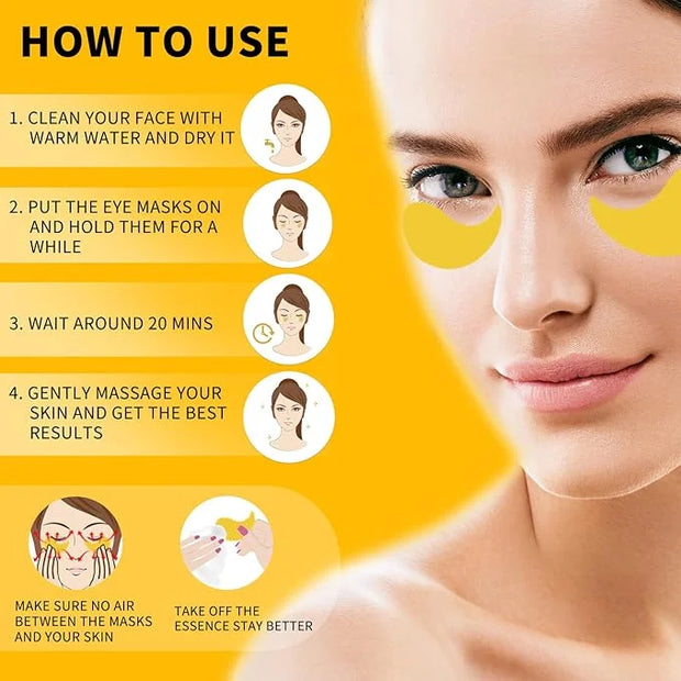 Under Eye Patches For Puffy Eyes 70PCS, 24K Gold Eye Mask For Dark Circles and Puffiness, Under Eye Mask Patches Skincare,...