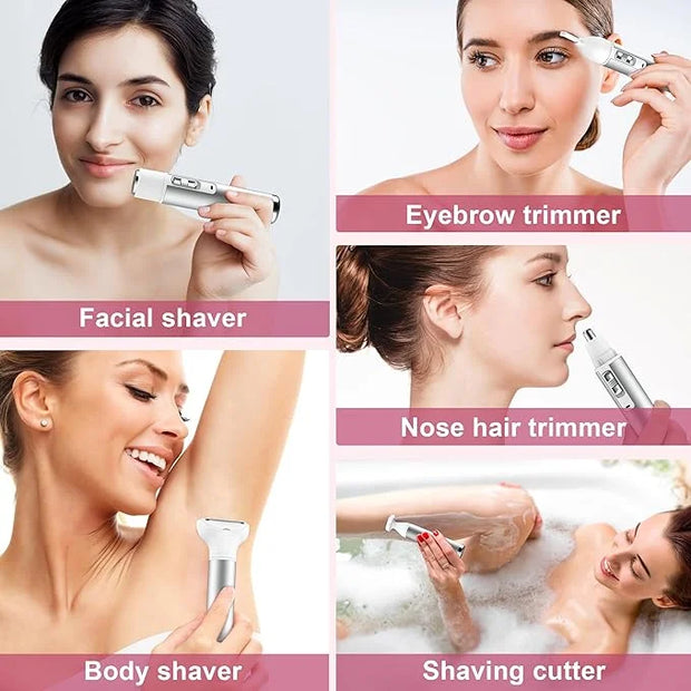 Electric Razor for Women,Hair Trimmer for Face Nose Eyebrow Beard Mustache Arm Leg Armpit Bikini,Painless Rechargeable Por...