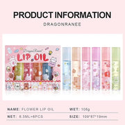 6 Pcs Roll-on Lip Gloss Set, Clear Lip Gloss Crystal Jelly Liquid Lipstick, Plumping Lip Oil Moisturizing Hydrating Non-St...