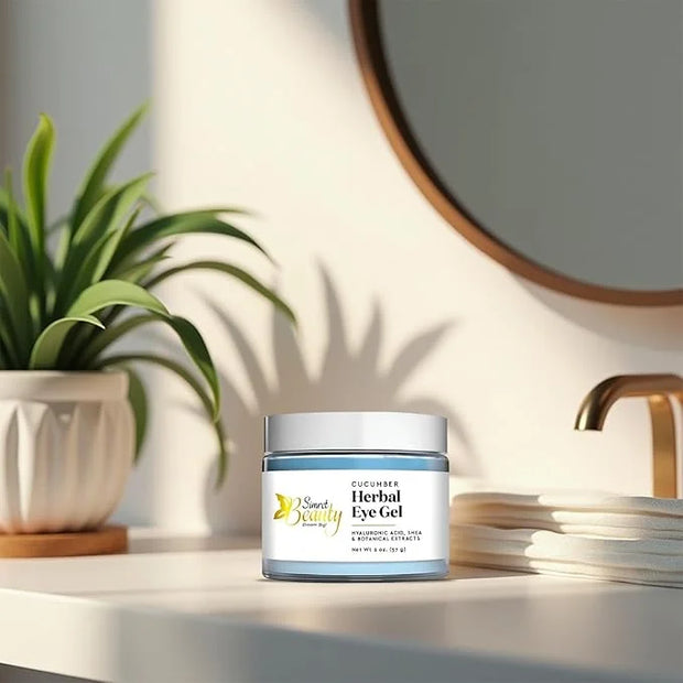 Eye Cream for Dark Circles, Anti-Aging Herbal Eye Gel with Hyaluronic Acid, Caffeine, Coffee, and Shea - Best for Puffines...