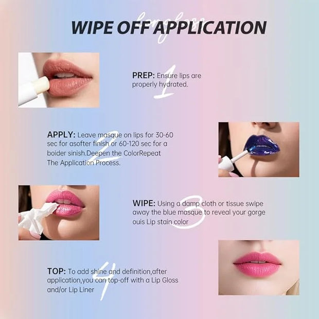 Matte Lip Gloss Peel Off Masque - Peel Off Lip Stain Tattoo, Light Pink Peel Off Lip Tint，Long Lasting Waterproof Transfer...