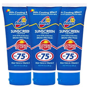 Sunscreen Moisturizing Face & Body Lotion (SPF 75) w/Aloe Vera for Cooling Sensation | LA BODIES | For Acne Prone Skin | Q...