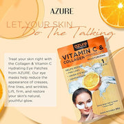 AZURE Collagen & Vitamin C Hydrating Under Eye Pads - Toning, Moisturizing & Rejuvenating Eye Mask Patches - Reduces Fine ...