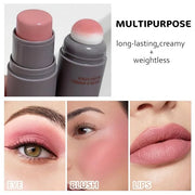 Cream to Powder Blush Stick, High Impact Color, Moisturizing Face Makeup (01#, 1 Count (Pack of 1)) - Product Image