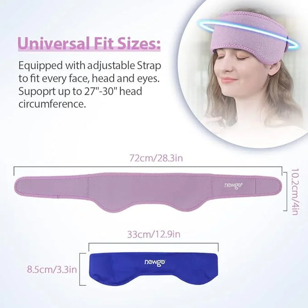 NEWGO Bundle of Gel Eye Mask and Headache Ice Pack Purple - Product Image