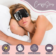 Celestial Silk Mulberry Silk Sleep Eye Mask with Adjustable Elastic Strap (Normal - Adjustable, Black Marble) - Product Image