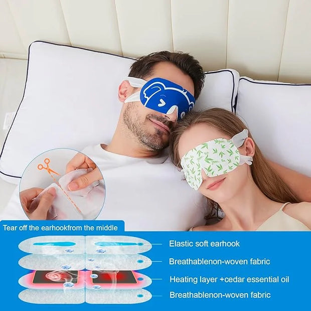 20 Packs Men's Steam Eye Mask,Heated Eye Mask for Dry Eyes Dark Circles Puffy Eyes,Disposable SPA Warm Compress,Travel Ess...