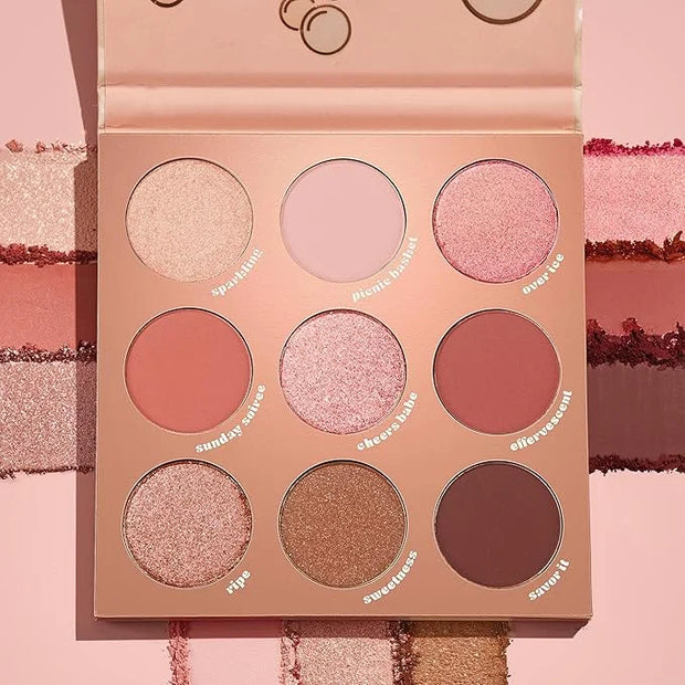 ColourPop By The Rosé Eyeshadow Palette - Pink & Red Neutral Palette with Metallic and Cream Matte Finishes - High-Pigment...