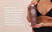 SJOLIE Spray Tan Solution - Luxe 12 - Violet Based Dark Blend | Sunless Tanning Solution for Deep, Dark Bronze Finish, All...