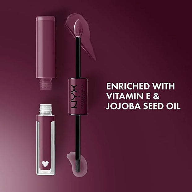 NYX PROFESSIONAL MAKEUP Shine Loud, Long-Lasting Liquid Lipstick with Clear Lip Gloss - Make It Work (Cool-Toned Plum) - P...