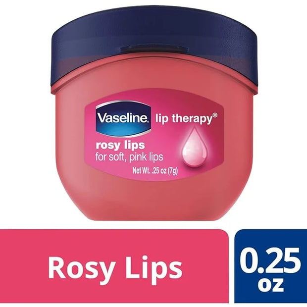 Vaseline Lip Therapy Rosy Lips 6-Pack – Moisturizing Lip Balm for Very Dry Lips in Mini Jars, 0.25 Oz Ea - Product Image