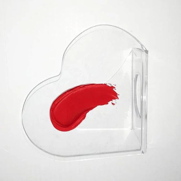 2pcs Heart-shaped Clear Acrylic Nail Art Display Cosmetic