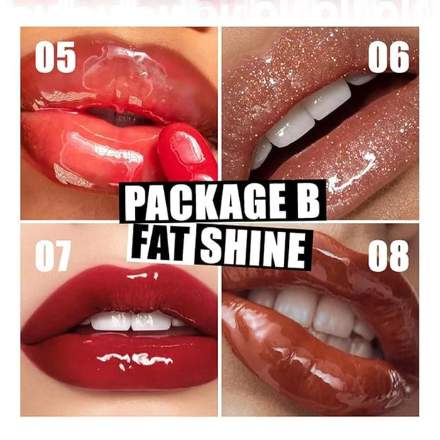 4 Colors Hydrating Lip Oil,Fat Lip Oil Lip Glaze,Shiny Transparent Lip Gloss Plumping,Nourishing & Non-sticky Long Lasting...