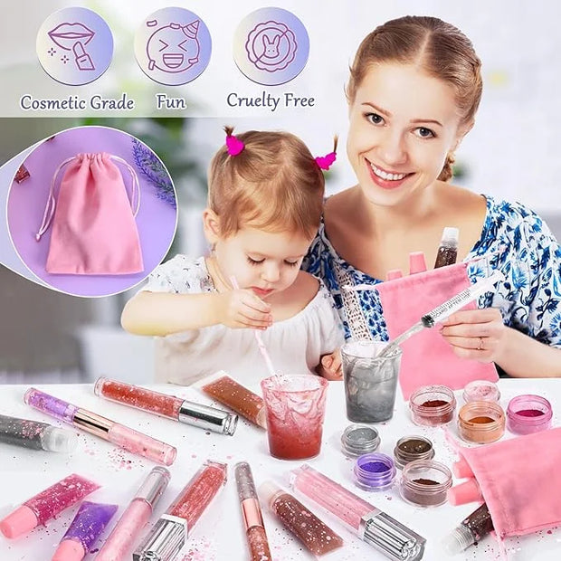 Lip Gloss Making Kit, 58PCS DIY Lip Gloss Kit, Lipgloss Making Kit for Women, Beginner, Girls, Moisturizing Lipgloss Base ...