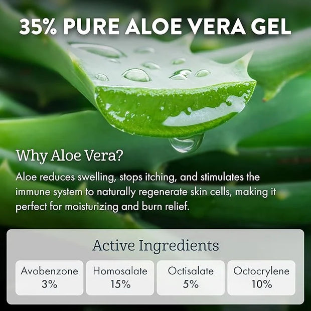 Aloe Up Kids Sport Sunscreen Lotion SPF 50 - Broad Spectrum Sheer Face and Body Sunscreen Protector for Sensitive Skin - W...