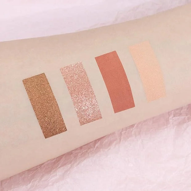 4 Colors Matte Shimmer Eyeshadow Makeup Palette,Rose Gold Champagne Nude Highly Pigmented Natural Neutral Eye Shadow Palet...