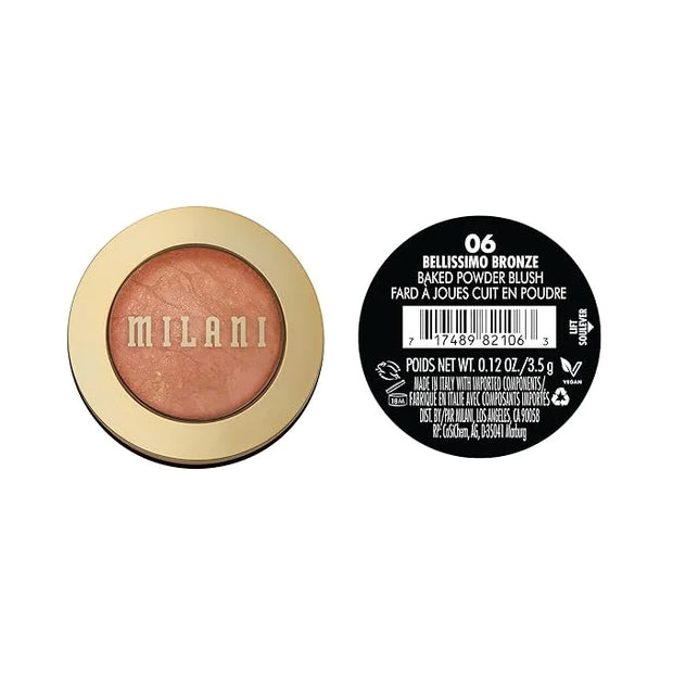 Milani Baked Blush, Powder Blush for Cheeks, Cruelty Free Makeup - Shape, Contour & Highlight Face for a Shimmery or Matte...