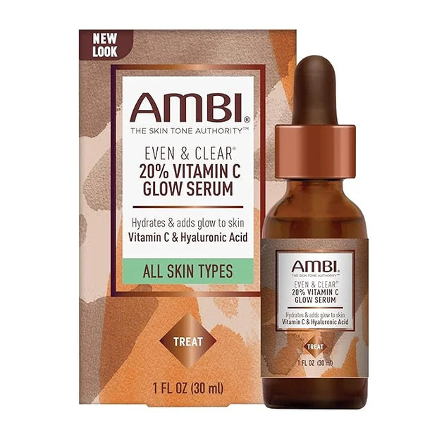 Ambi Even & Clear Vitamin C Infused Glow Serum for All Skin Types to help Cleanse Skin, Brighten Skin, Even Skin Tone, Ext...