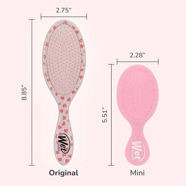 Wet Brush Original Detangler Hair Brush, Mickey & Minnie (Disney Love), Ultra-Soft IntelliFlex Bristles, Detangling Bristl...