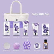 Spa Gift Baskets for Women - Body & Earth 11pcs Lavender Gift Sets with Bubble Bath, Shower Gel, Body Lotion, Birthday Gif...