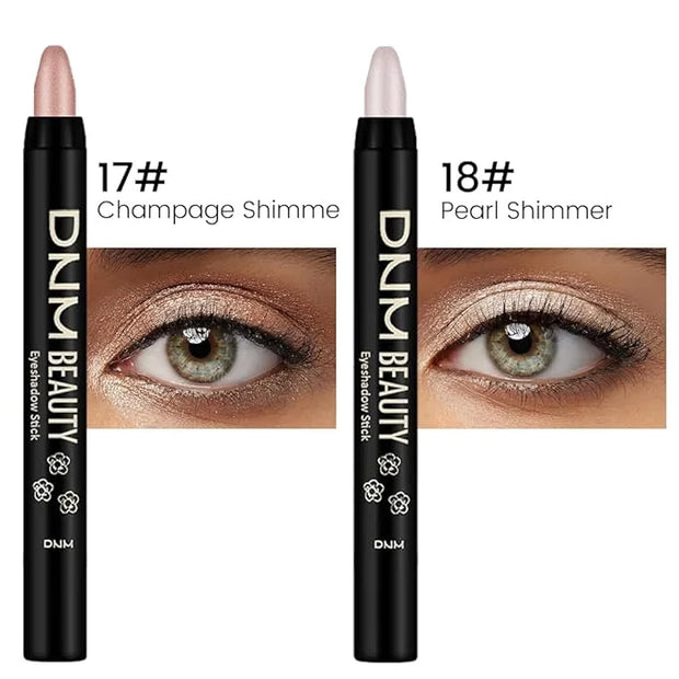 Kaely 2Pcs Cream Eyeshadow Sticks Set for Eyes Waterproof,Champagne Shimmer & Pearl Shimmer Matte Eye shadow Stick Pencil ...