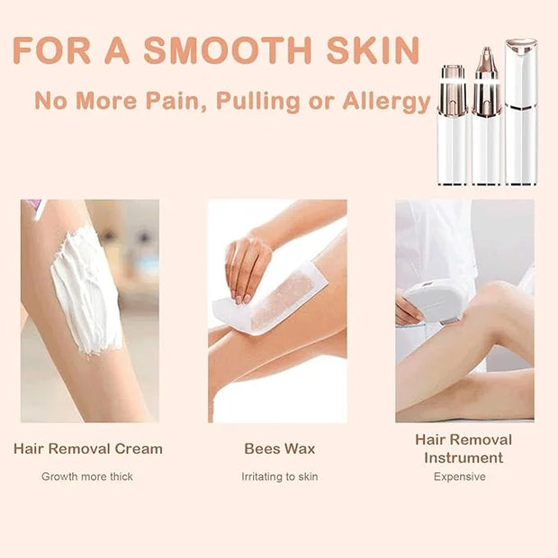 Facial Hair Removal Eyebrow Trimmer - Facial Shaver Device 2 in 1 Remover for Face Peach Fuzz Eyebrow Nose Ear Hair Chin L...
