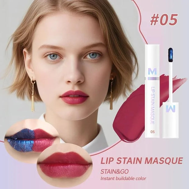 Matte Lip Gloss Peel Off Masque - Peel Off Lip Stain Tattoo, Mauve Peel Off Lip Tint，Long Lasting Waterproof Transfer-proo...