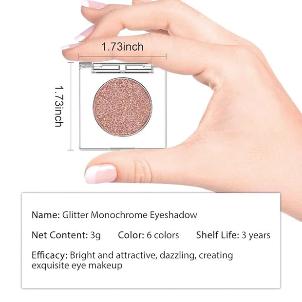 Monochrome Pressed Eyeshadow, Waterproof Neutral Powde Mini Shimmer Rose Gold Brown Eyeshadow, sombras para ojos, Talc, Pa...