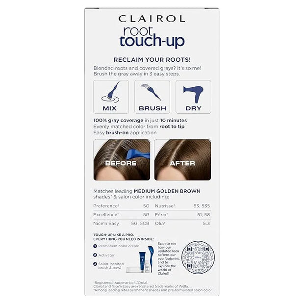 Clairol Root Touch-Up by Nice'n Easy Permanent Hair Dye, 5G Medium Golden Brown Hair Color, Pack of 2 - Product Image