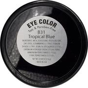 Tropical Classic Blue Shimmering Pressed Powder Single Vegan Eyeshadow; Talc, Paraben & Cruelty Free - Product Image