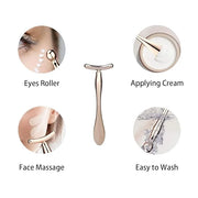 3Pcs Metal Eye and Face Cream Applicator Stick Cosmetics Spoon Spatula, Massager Tool for Facial Massage, Reduce Puffiness...