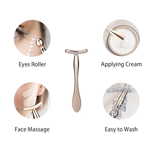 3Pcs Metal Eye and Face Cream Applicator Stick Cosmetics Spoon Spatula, Massager Tool for Facial Massage, Reduce Puffiness...