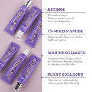 Farmstay Retinol Roll-on Eye Serum with 2% Niacinamide & Collagen – Hydrating Korean Eye Roller for Dark Circles, Puffy Ey...