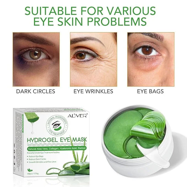 Aloe Veoe Eye Patches,Hydrogel Under Eye Masks for Dark Circles,Anti Wrinkle Treatment,Under Eye Gel Pads,Eye Mask for Puf...
