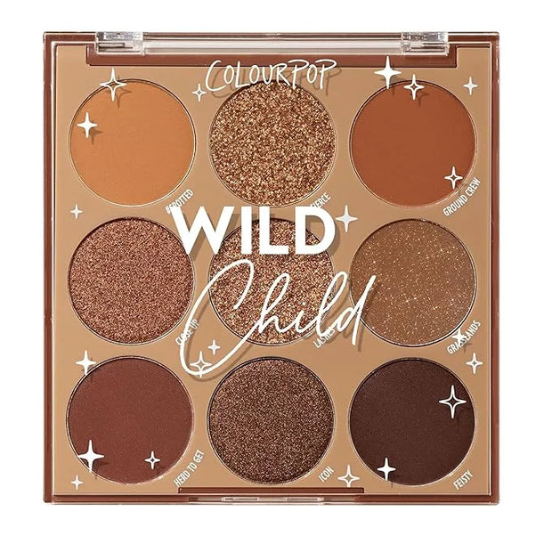 ColourPop Wild Child Eyeshadow Palette - Rich Chocolate Brown Eye Makeup Palette with Matte, Metallic, Matte Sparkle & Gli...