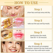 CAHIUYOA 30PCS Lip Mask and Under Eye Masks Set,Pink Lip Masks for Dry Lips 24K Gold Eye Patches for Puffy Eyes,Effective ...