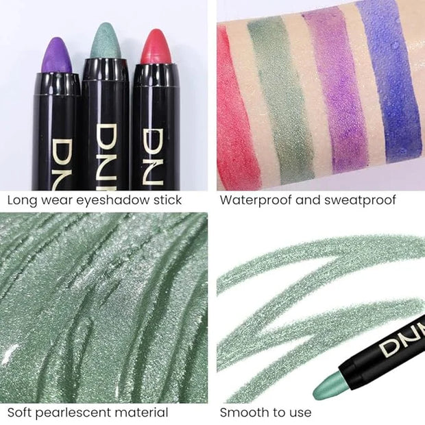 Kaely 2Pcs Cream Eyeshadow Sticks Set for Eyes Waterproof,Blue Shimmer & Green Shimmer Matte Eye shadow Stick Pencil Pen B...
