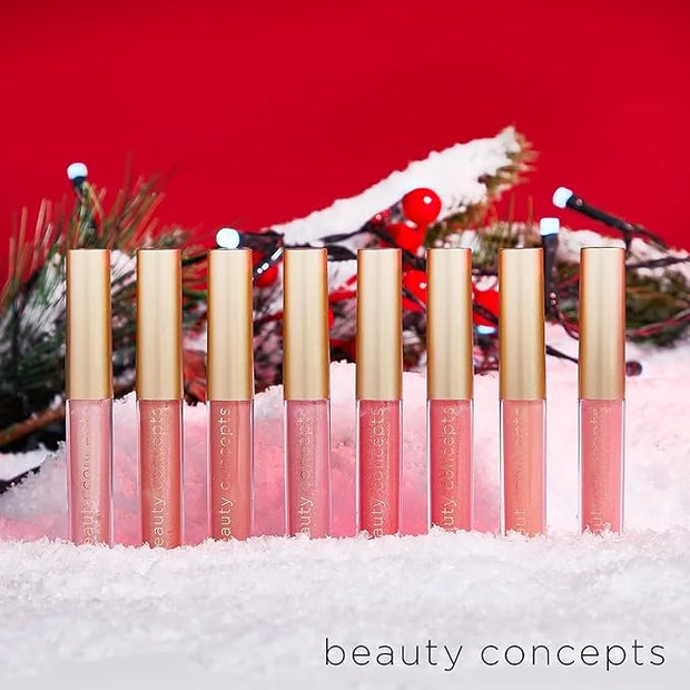 Beauty Concept 15-Piece Lip Gloss Set - Radiant Lips with Glossy Heavy Embossing, Shiny Gold Foil Stamping - 0.7 fl oz Eac...