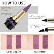 Kaely 2Pcs Light Dark Purple Gel Eyeliner Pencil, Color Colored Violet Eye Liner Waterproof Smudge Proof, Gothic Halloween...