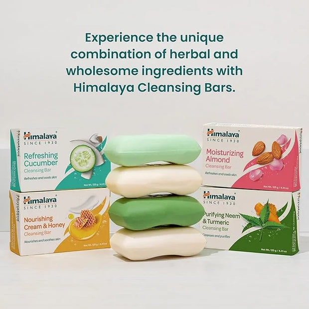 Himalaya Refreshing Cucumber Cleansing Bar, Face and Body Soap for Soft Skin, 4.41 oz, 6 Pack - Product Image