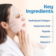 Ebanel 15 Pack Collagen Peptide Hydrating Face Masks, Instant Brightening Firming Anti Aging Face Sheet Masks, Moisturizin...