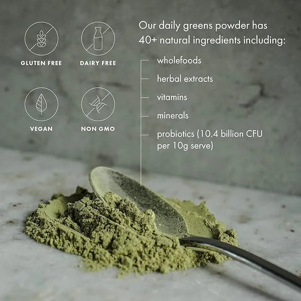WelleCo The Super Elixir Daily Greens Powder, Probiotic Drink Mix with Whole Foods, Gluten Free, Vegan Gut Health Powder, ...