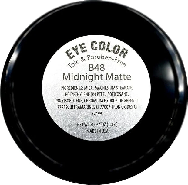 Midnight Matte Deep Navy Blue Pressed Powder Single Vegan Eyeshadow; Talc, Paraben & Cruelty Free - Product Image