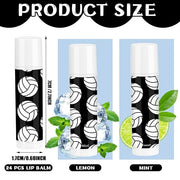 24 Pcs Volleyball Lip Balm Volleyball (Black)