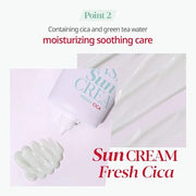 Espoir Water Splash Sun Cream Fresh Cica 2 oz SPF50+ PA++++ | Moisturizing and Soothing Vegan Sun Block Skin Care with Gre...
