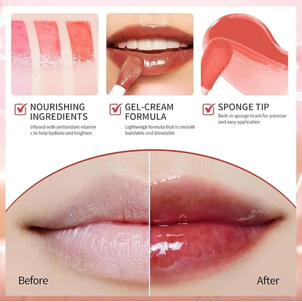 Hydrating Lip Glow Oil, Moisturizing Lip Glow Oil, Nourishing Glossy Transparent Lip Oil, Plumping Lip Oil, Lip Balm, Non-...
