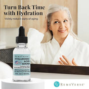 RemeVerse Hyaluronic Acid Serum - 100% Pure Formulation for Face, Lips & Décolleté - Intense Moisture for Dry Skin & Fine ...