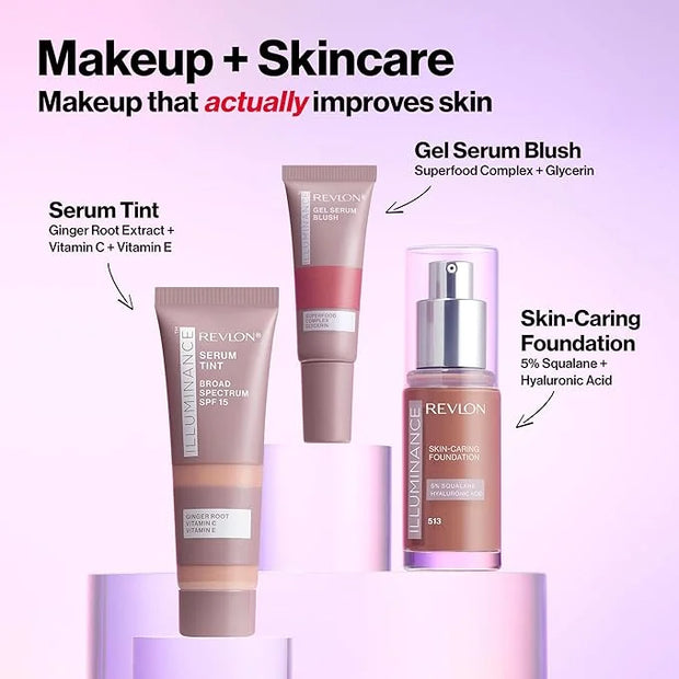 Revlon Illuminance Tinted Serum, Triple Hyaluronic Acid, Evens Out Skin Tone Over Time and Hydrates All Day, SPF 15, 213 L...