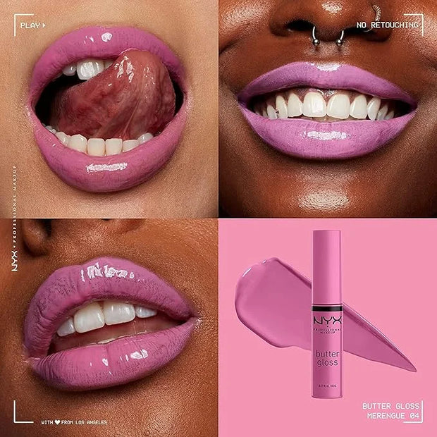 NYX PROFESSIONAL MAKEUP Butter Gloss, Non-Sticky Lip Gloss - Merengue (Pink Lilac) - Product Image