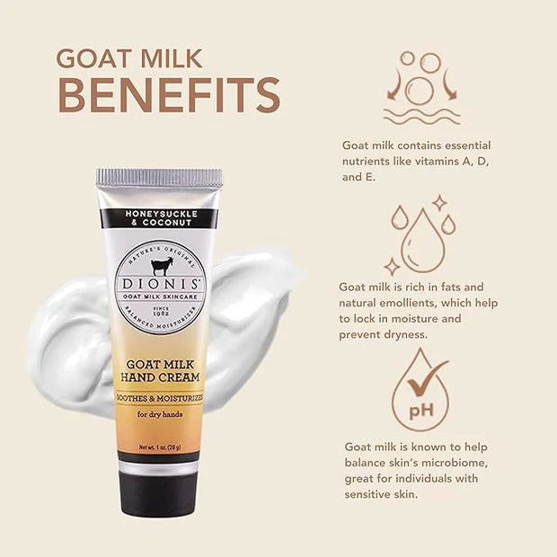 Dionis - Goat Milk Skincare Scented Hand Cream (1 oz) Set of 6, Moisturizing Lotion for Dry Skin, Good for Sensitive Skin,...